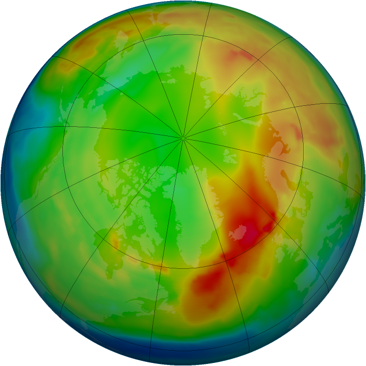 Arctic ozone map for 18 January 2011